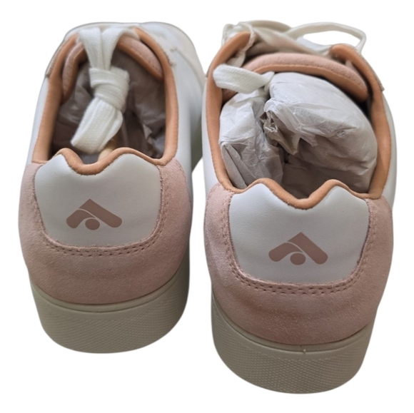 NIB Fitflop Rally Leather Suede Panel Sneakers 10 Urban White Pink Salt - Picture 5 of 10